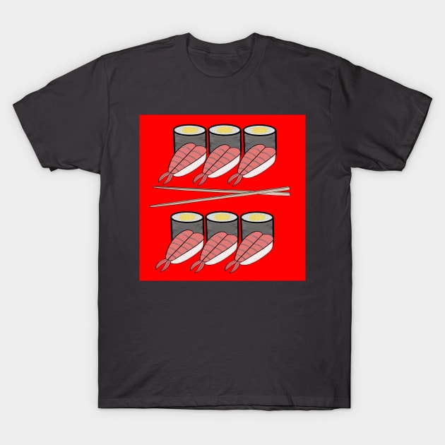 SUSHI Roll Party T-Shirt by SartorisArt1